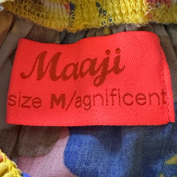 MAAJI Strapless Long Smocked Tiered Maxi Dress Floral Hamilton Bay Print Size M - Picture 5 of 16